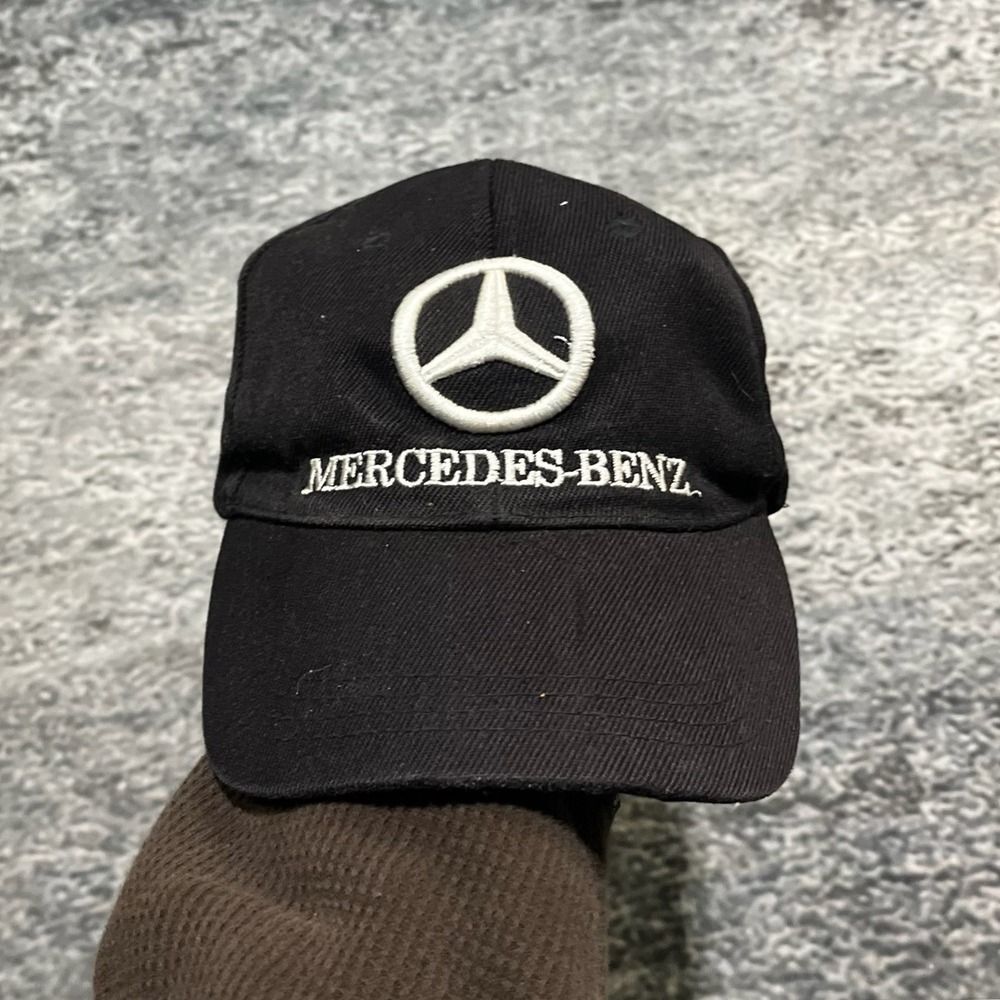 Mercedes Benz Hat Black Embroidered Adjustable Luxury Grunge Skater Vintage